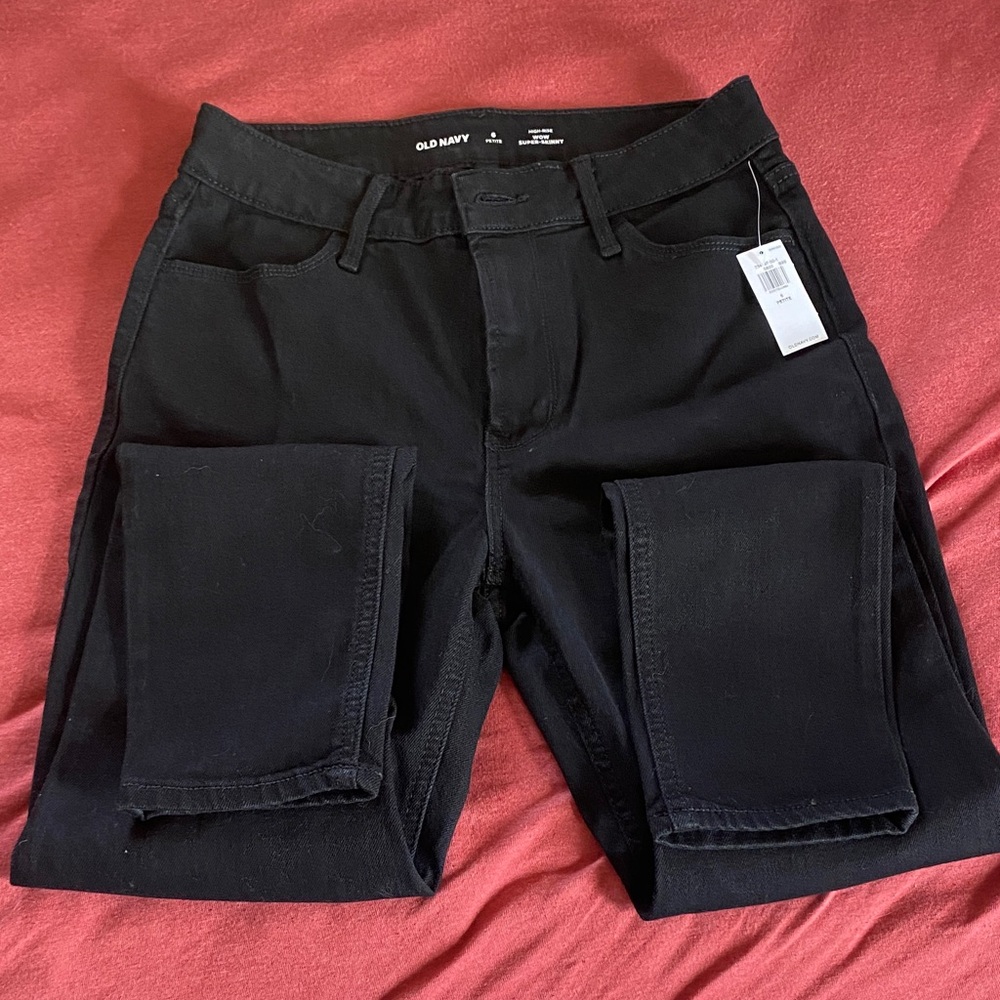 Old Navy Black Denim Super Skinny High Rise Jeans